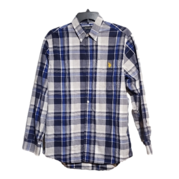 Upgrade Your Style with US Polo Assn Blue Plaid Shirt M - Picture 2 of 10